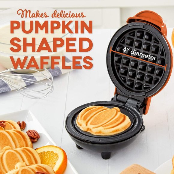 Mini Maker  Individual Waffles Hash Browns Chaffles Non-Stick Surfaces 4 Inch - Picture 2 of 4